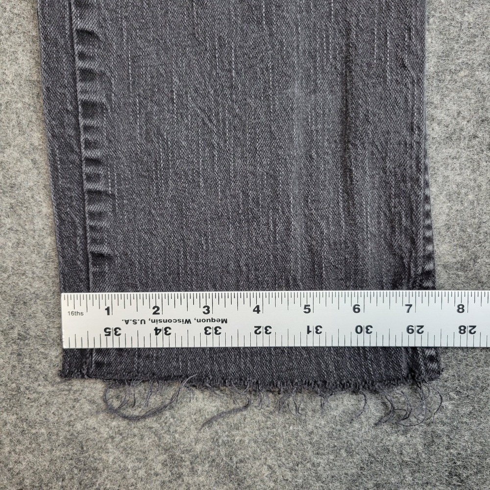 Levis Jeans Mens 33x32 Dark Gray Denim Red Tab Y2k Streetwear Grunge Frayed Hem - Picture 9 of 13